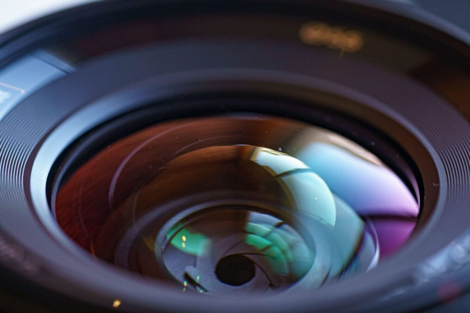 Closeup shot of modern camera lens